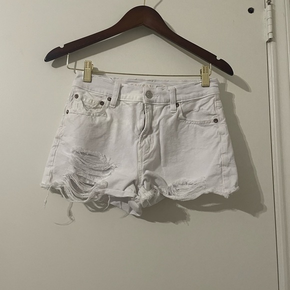 American Eagle Outfitters White Jean Shorts - Picture 2 of 9